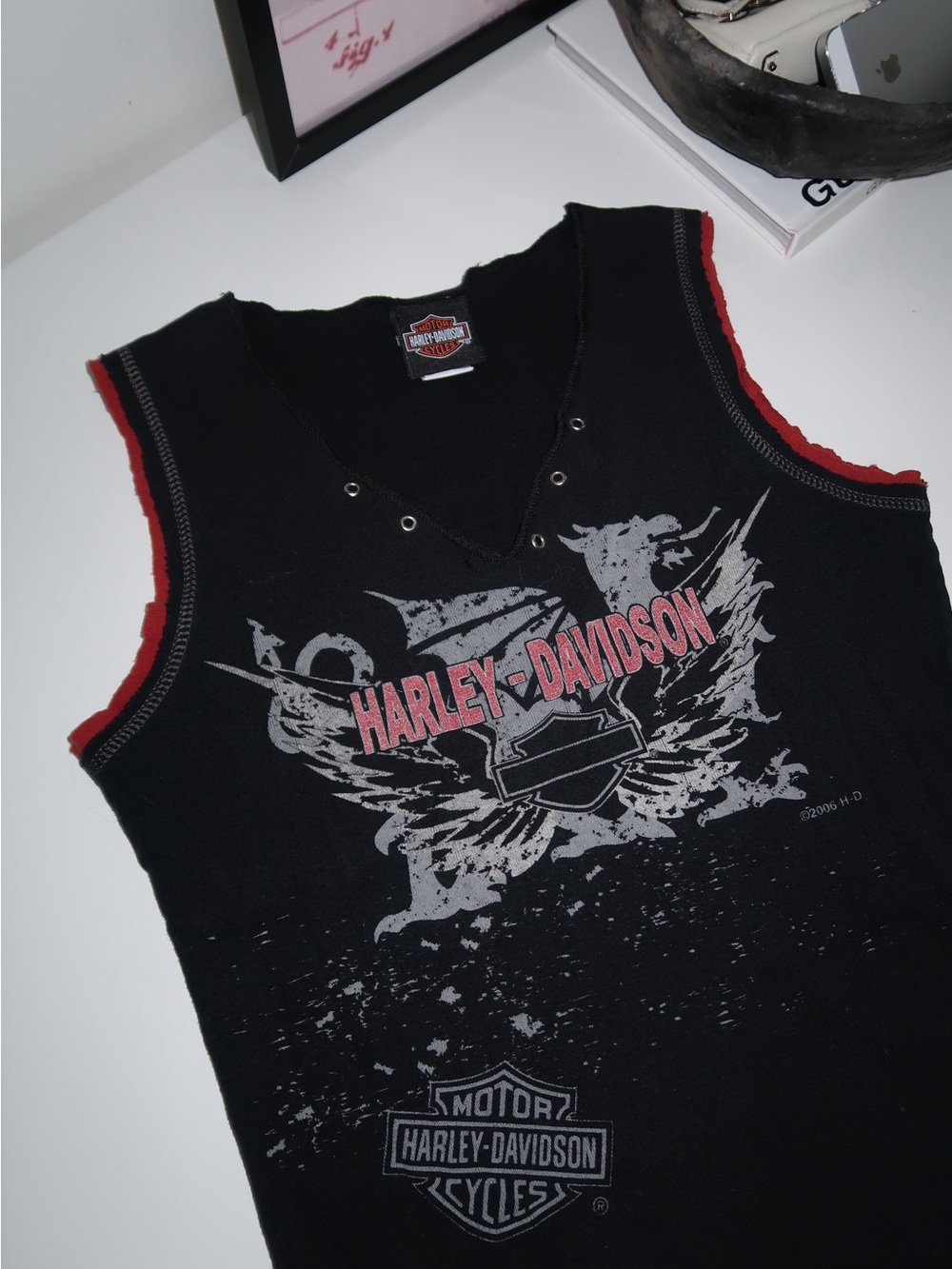 vintage harley davidson v-neck tank top